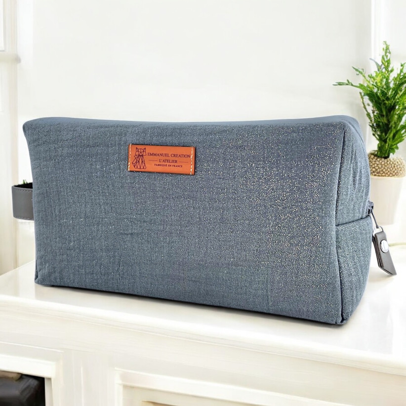Trousse nomade M, "Scintillant" jeans