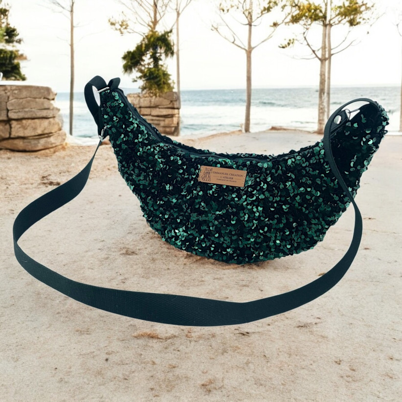 Sac Léo S, "Sequin" vert