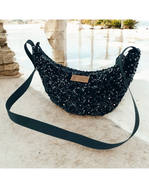 Sac Léo S, "Sequin" noir