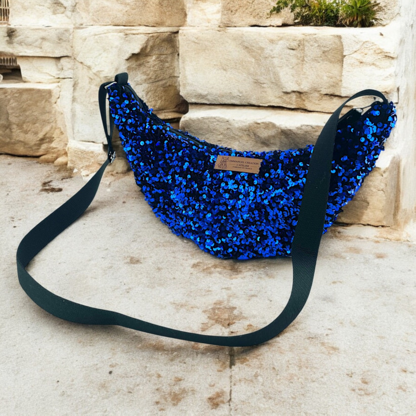 Sac Léo S, "Sequin" bleu