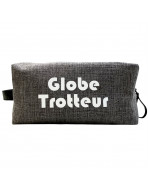 Trousse nomade M, "Globe trotteur",  Anjou gris