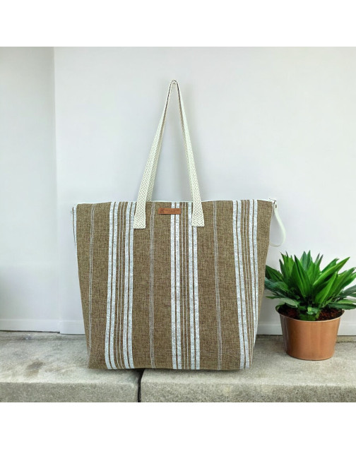 Sac cabas maxi Lucette, "Bayadère"