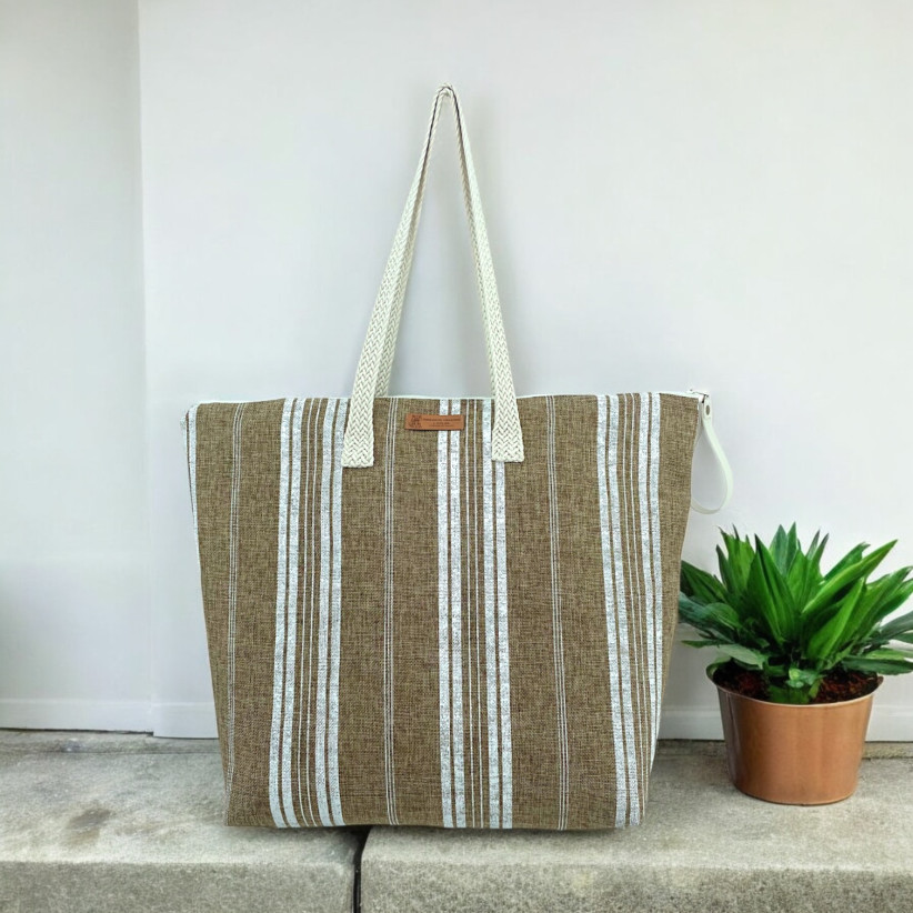 Sac cabas maxi Lucette, "Bayadère"