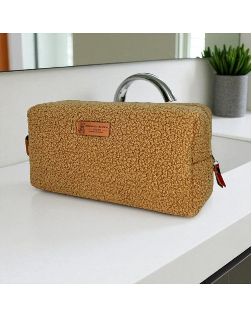 Trousse nomade M, "Bouclette" camel