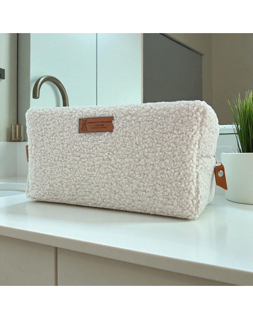 Trousse nomade M, "Bouclette" écru