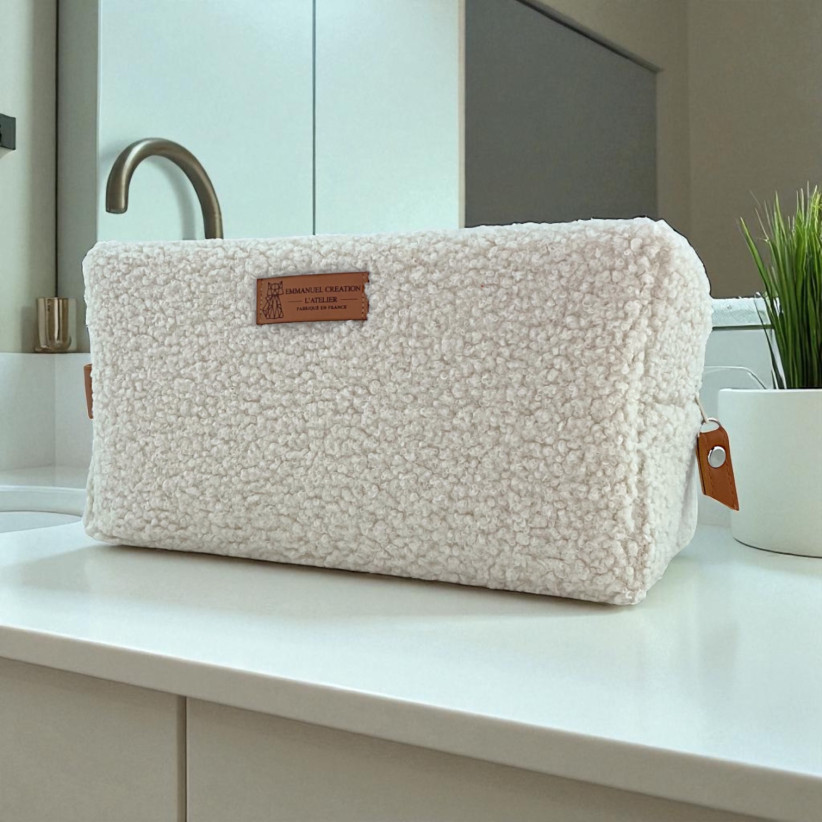 Trousse nomade M, "Bouclette" écru