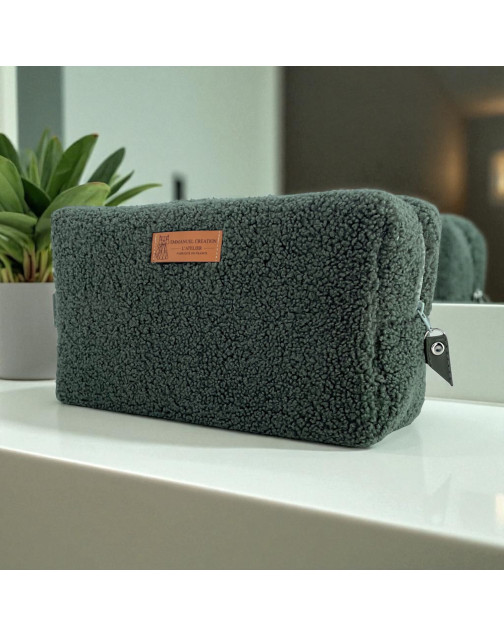 Trousse nomade M, "Bouclette" kaki