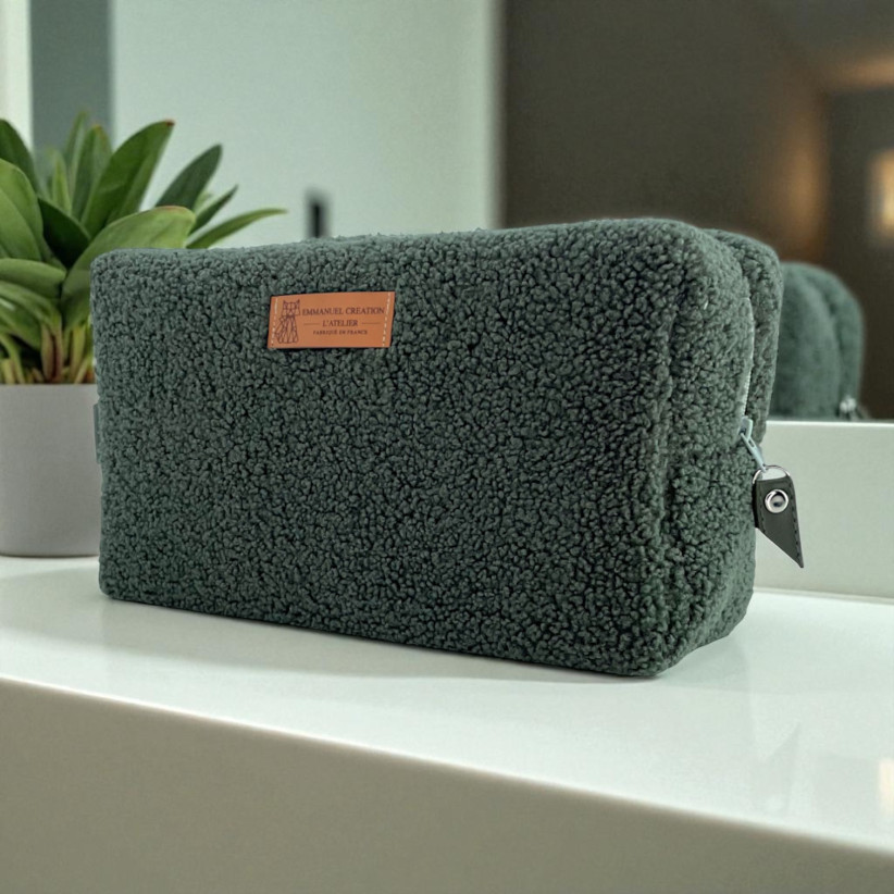 Trousse nomade M, "Bouclette" kaki