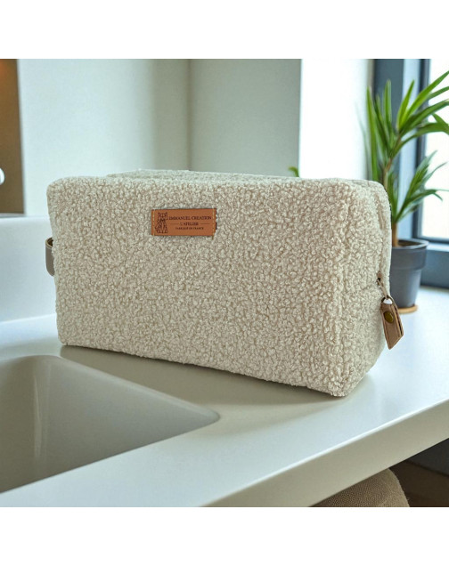 Trousse nomade M, "Bouclette" sable