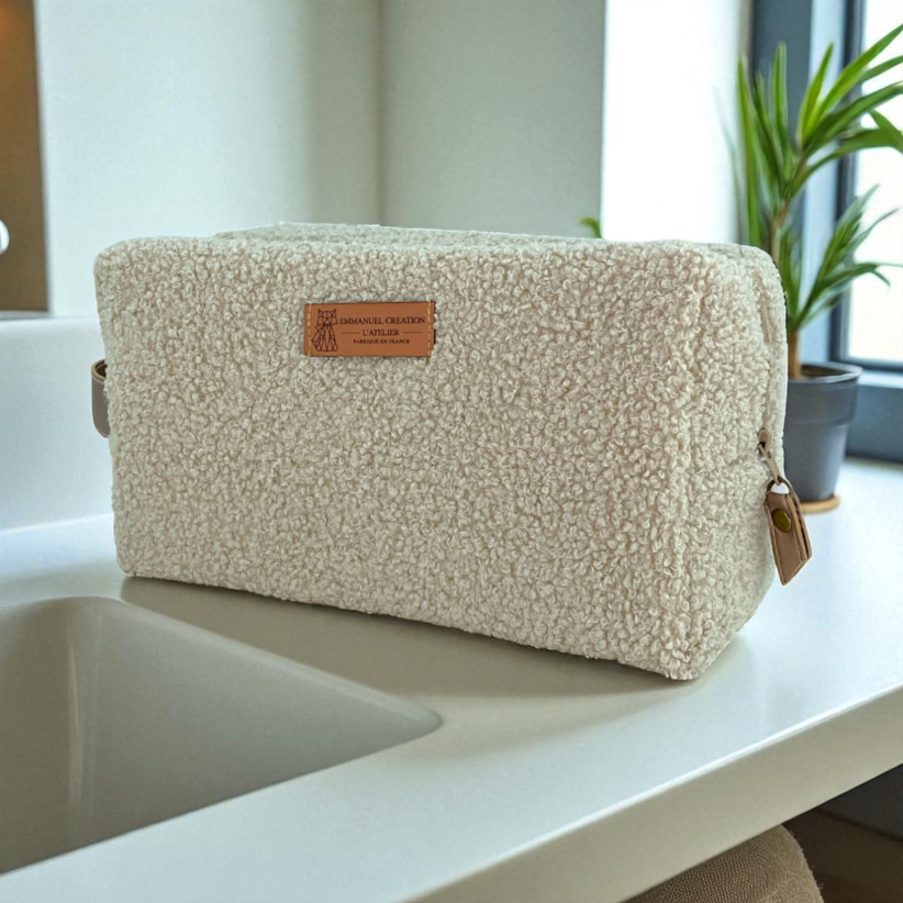 Trousse nomade M, "Bouclette" sable