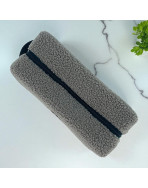 Trousse nomade M, "Bouclette" taupe