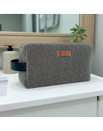 Trousse nomade M, "Bouclette" taupe