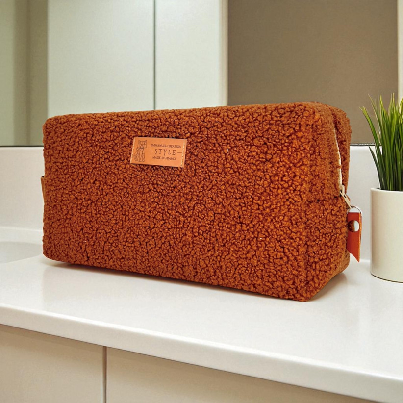 Trousse nomade M, "Bouclette" terra