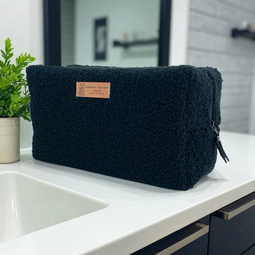 Trousse nomade M, "Bouclette" noir
