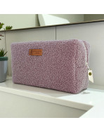 Trousse nomade M, "Bouclette" rose