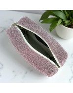 Trousse nomade M, "Bouclette" rose