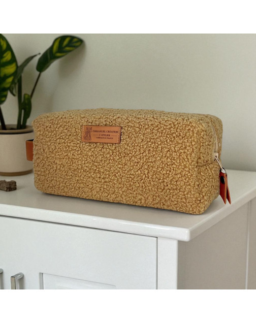 Trousse nomade S, "Bouclette" camel
