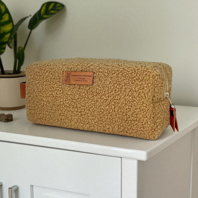 Trousse nomade S, "Bouclette" camel
