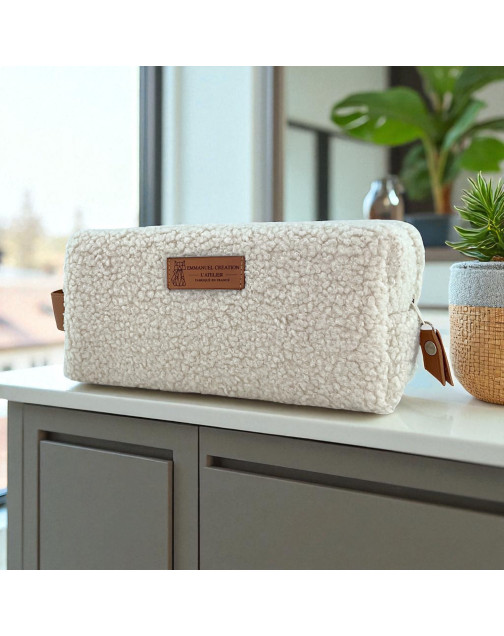 Trousse nomade S, "Bouclette" écru