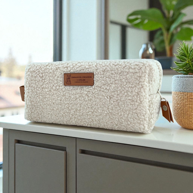 Trousse nomade S, "Bouclette" écru