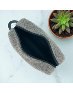 Trousse nomade S, "Bouclette" taupe