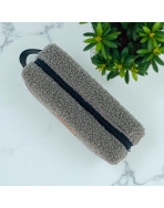 Trousse nomade S, "Bouclette" taupe