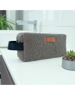 Trousse nomade S, "Bouclette" taupe