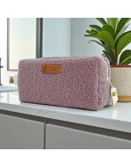 Trousse nomade S, "Bouclette" rose