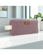 Trousse nomade S, "Bouclette" rose
