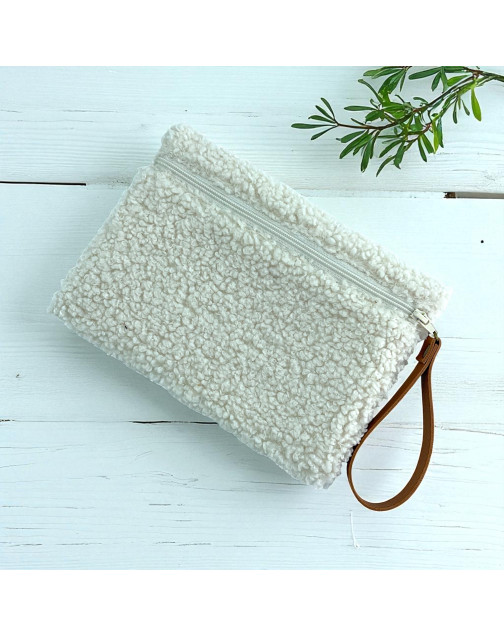 Pochette M, "Bouclette" écru