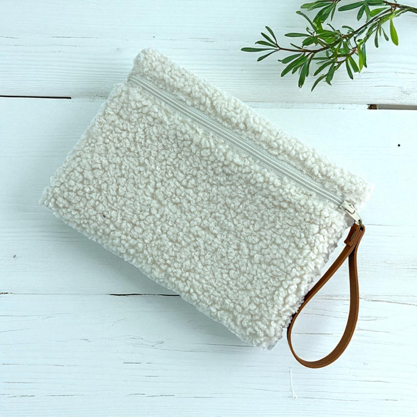 Pochette M, "Bouclette" écru