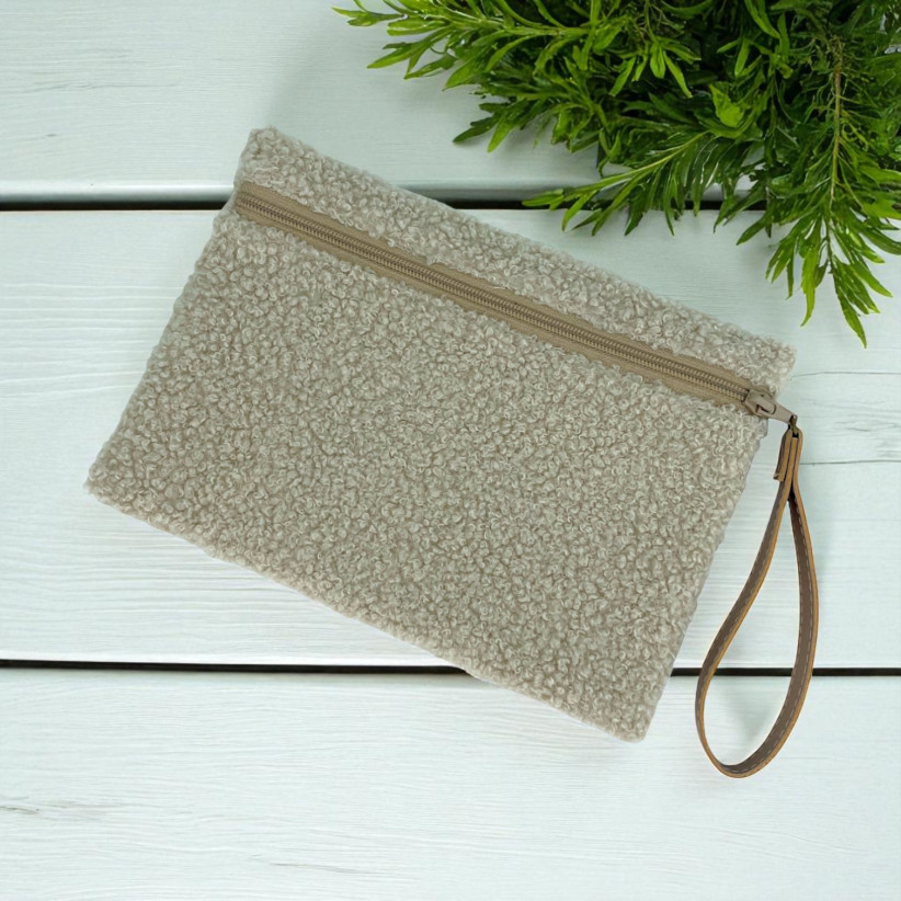 Pochette M, "Bouclette" sable