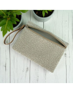 Pochette M, "Bouclette" sable
