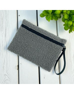 Pochette M, "Bouclette" taupe