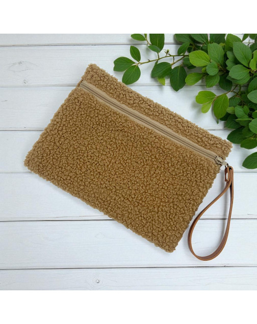 Pochette M, "Bouclette" camel