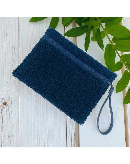 Pochette M, "Bouclette" marine
