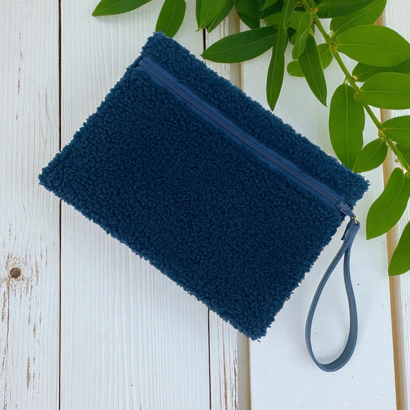 Pochette M, "Bouclette" marine