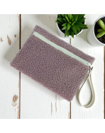 Pochette M, "Bouclette" rose