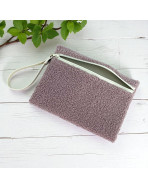 Pochette M, "Bouclette" rose