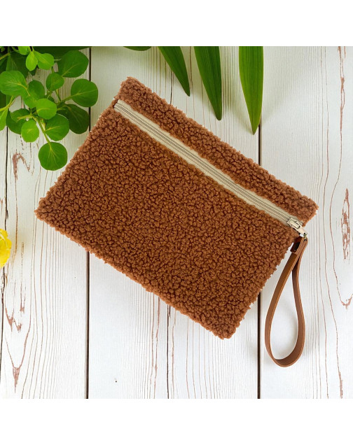 Pochette M, "Bouclette" terra