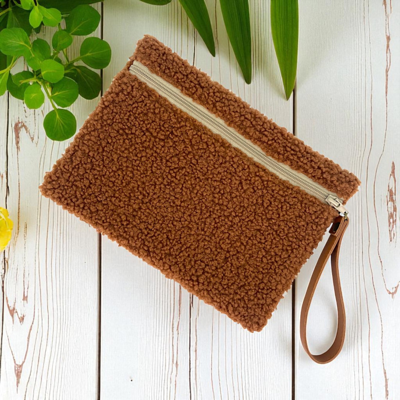 Pochette M, "Bouclette" terra