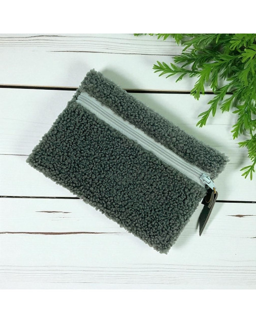 Pochette S, "Bouclette" kaki