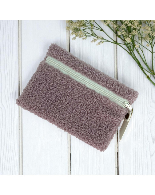 Pochette S, "Bouclette" rose