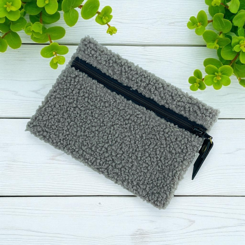 Pochette S, "Bouclette" taupe