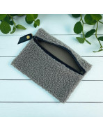 Pochette S, "Bouclette" taupe