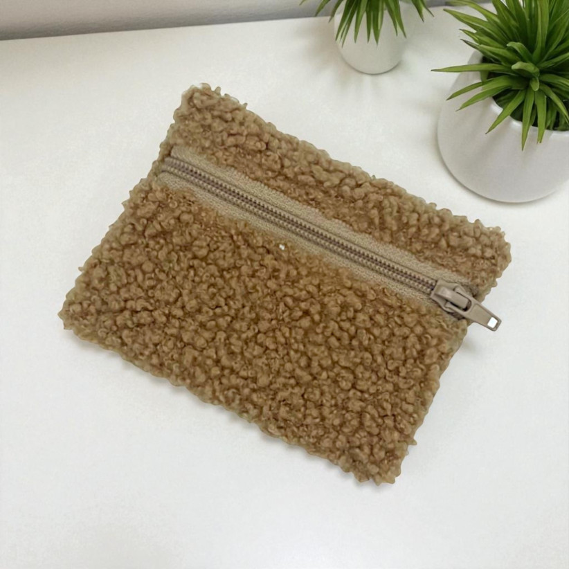 Pochette XS, "Bouclette" camel