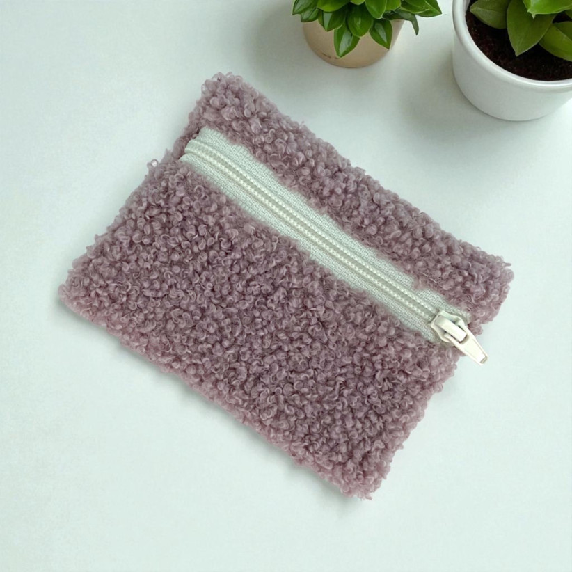 Pochette XS, "Bouclette" rose