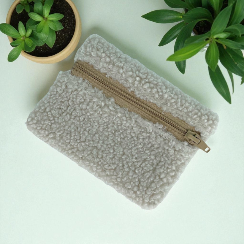 Pochette XS, "Bouclette" sable
