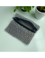 Pochette XS, "Bouclette" taupe