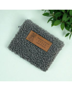 Pochette XS, "Bouclette" taupe